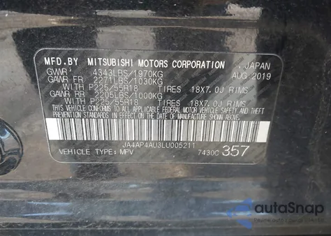 2020 Mitsubishi Outlander Sport 2.0 Se from USA, damaged, VIN JA4AP4AU3LU005211